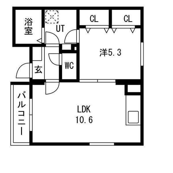 ユーミー矢場町(1LDK/1階)の間取り写真