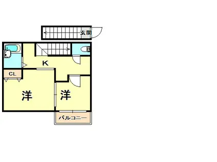 FIRSTBLISS(2K/2階)の間取り写真