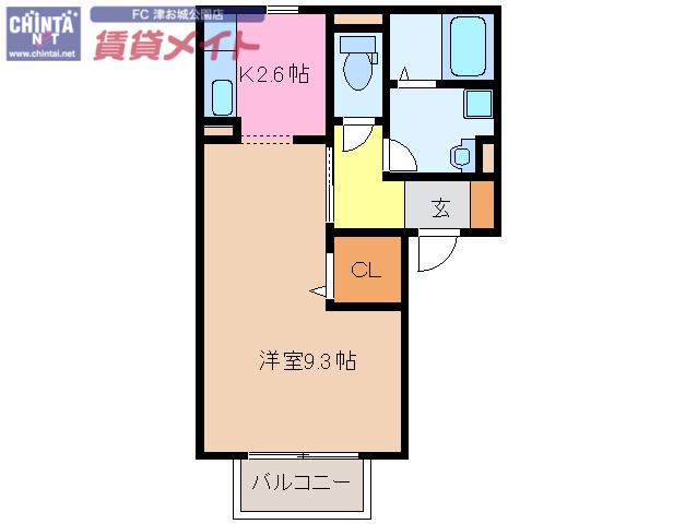 プレジオ(1K/2階)の間取り写真
