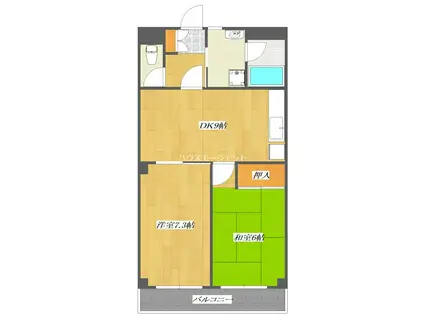 中葛西ハイツ(2DK/3階)の間取り写真