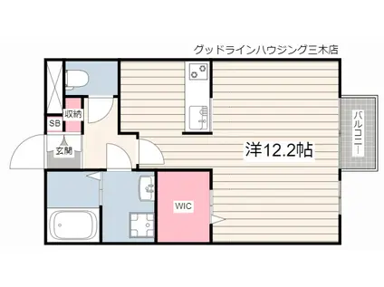 ベルクール大塚(ワンルーム/1階)の間取り写真