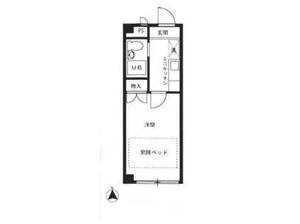 シェソワウィンII(1K/1階)の間取り写真