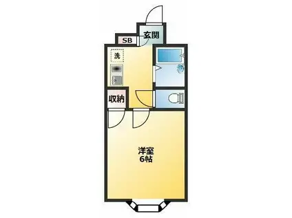 プレシャスコア武蔵浦和(1K/4階)の間取り写真