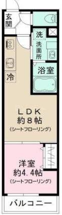 Jブラン竹ノ塚(1LDK/2階)の間取り写真