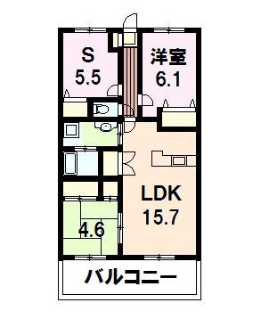 ポレスター東尾道駅前(3LDK/15階)の間取り写真