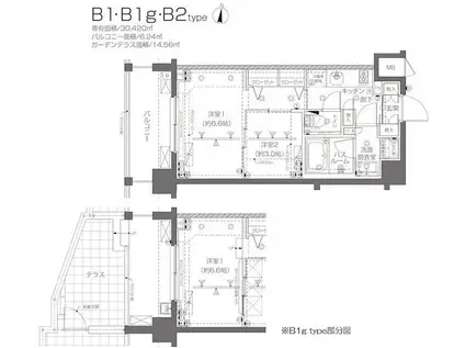 ZOOM新宿西落合(2K/6階)の間取り写真