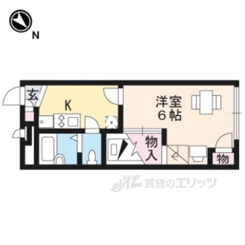 レオパレス西京(1K/2階)の間取り写真