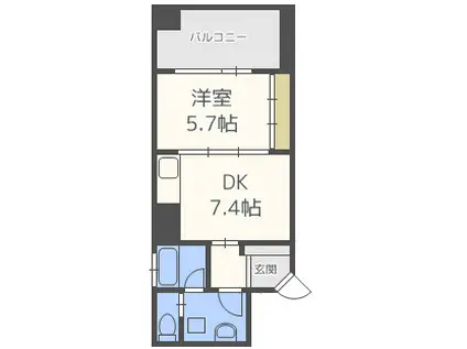 アーバネックス南堀江(1DK/7階)の間取り写真