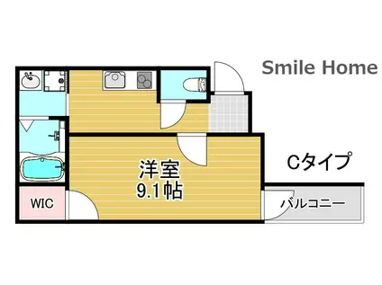 フジパレス北加賀屋駅北II番館(1K/3階)の間取り写真