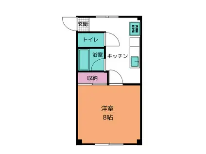 ハイツ橘(1K/1階)の間取り写真