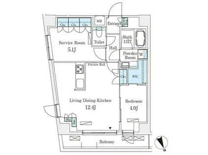 アリビオ学芸大学(1SLDK/2階)の間取り写真