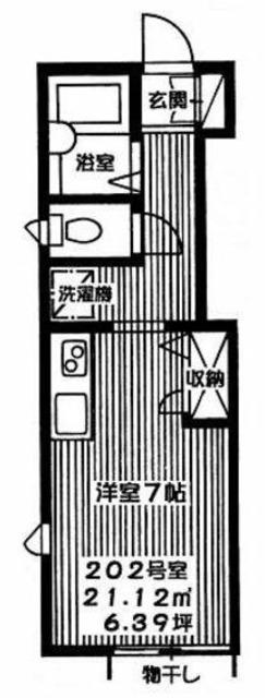 アリス広尾(1K/2階)の間取り写真