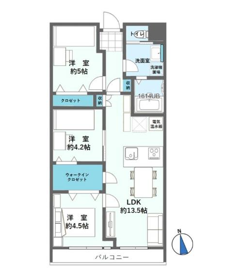 恒陽千石マンションB棟 フルリノベ済み(3LDK/3階)の間取り写真