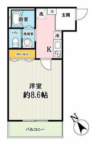 キャメル大宮西(1K/2階)の間取り写真