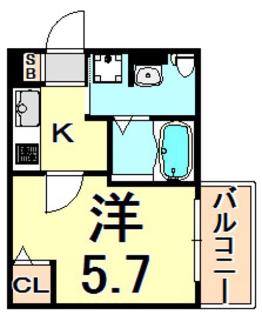 ユーヴェ常光寺(1K/1階)の間取り写真