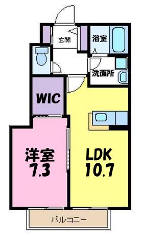 セピアコート B(1LDK/1階)の間取り写真