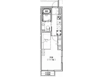 ガリーレ杉田(1SK/1階)の間取り写真