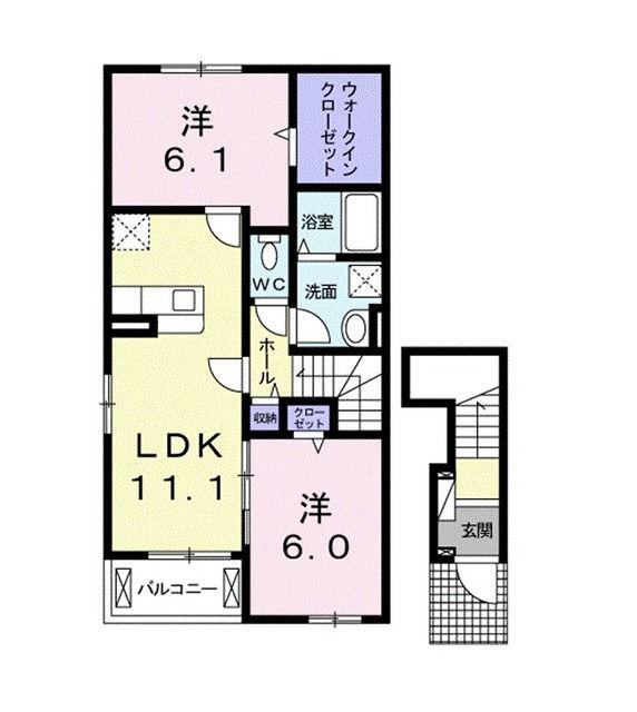 フォレストーク(2LDK/2階)の間取り写真