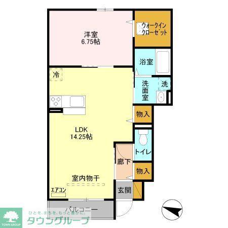 ファーストヒル(1LDK/1階)の間取り写真