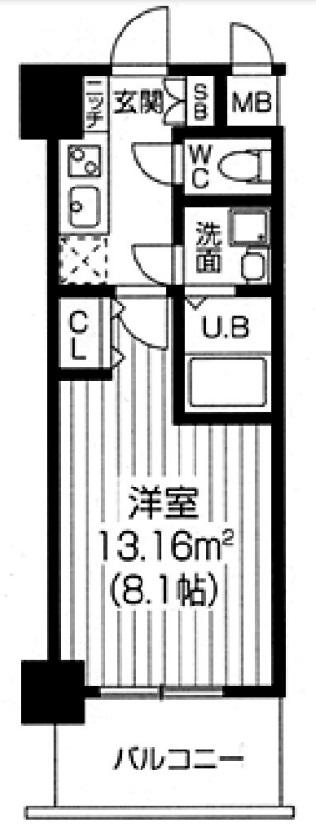 S-RESIDENCE緑橋SERIO(1K/7階)の間取り写真