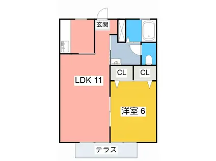 さくらパレス(1LDK/1階)の間取り写真