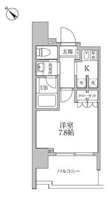 レジディア文京本郷Ⅲ(1K/6階)の間取り写真