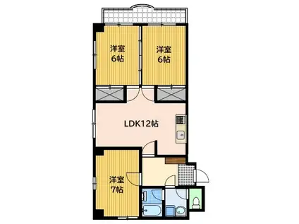 シャル夢館 高尾(3LDK/4階)の間取り写真