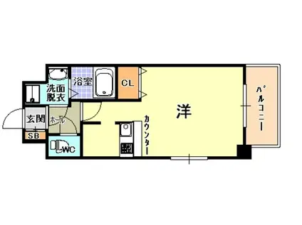 エイペックス神戸みなと元町COASTLINE(1K/12階)の間取り写真