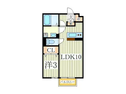 メルベーユパル II(1LDK/1階)の間取り写真