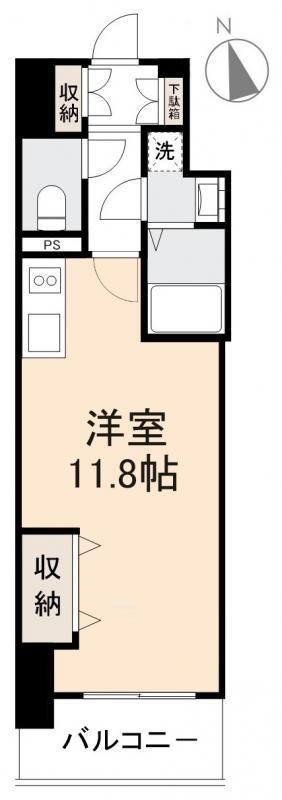 メイフェアミライエ(ワンルーム/8階)の間取り写真
