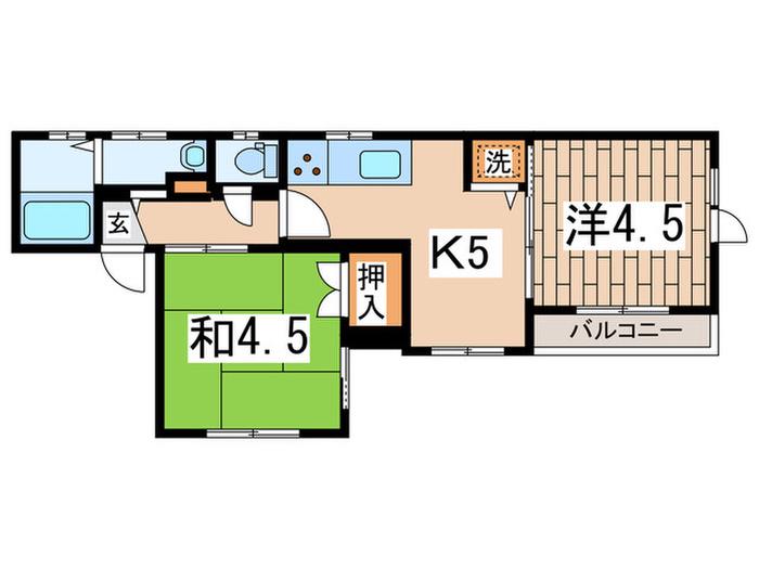 メゾンドブラン戸塚(2K/3階)の間取り写真