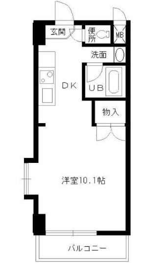 ルミエール牛田本町(1K/7階)の間取り写真