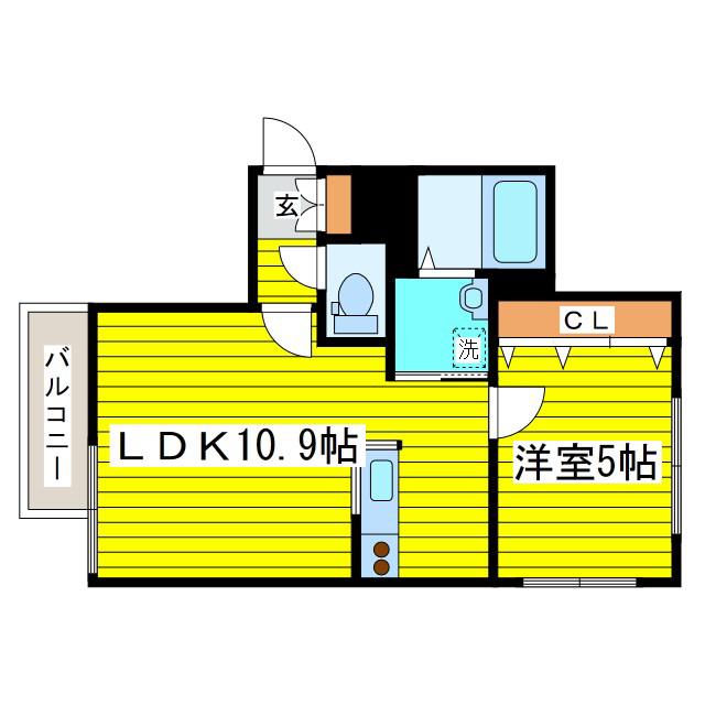 シュクレ(1LDK/3階)の間取り写真