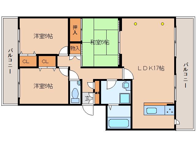 ファインスクエアーII(3LDK/1階)の間取り写真