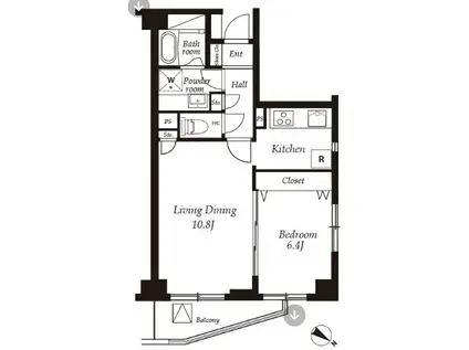 カスタリア目黒(1LDK/5階)の間取り写真