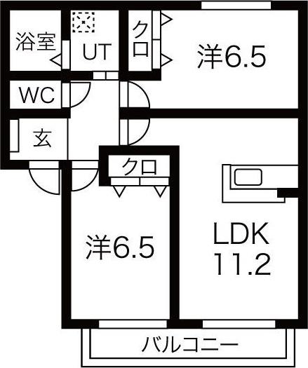 サン・メゾン山北(2LDK/1階)の間取り写真