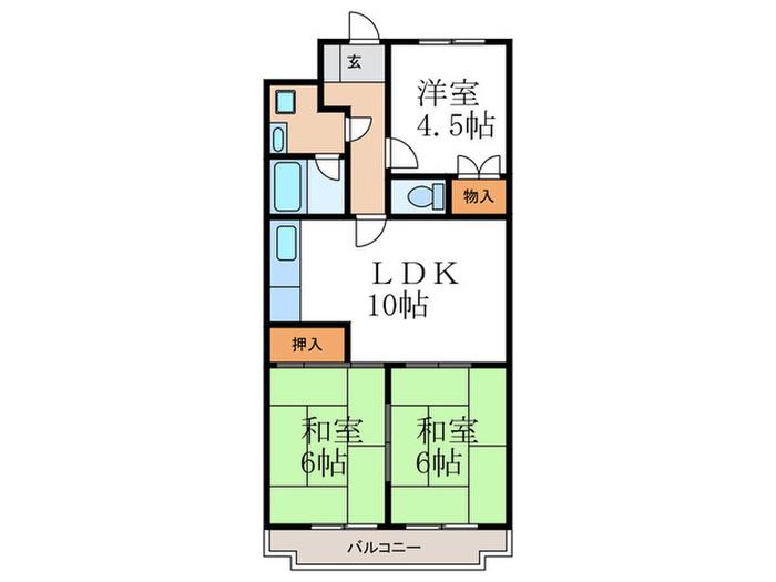 ニューシャトー長岡(3LDK/3階)の間取り写真