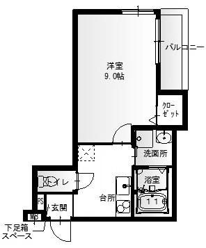 フジパレス西宮戎V番館(1K/1階)の間取り写真