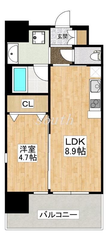 プレジオ布施ASIAN(1LDK/14階)の間取り写真