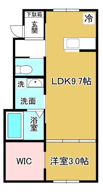 NEO五福(1LDK/2階)の間取り写真
