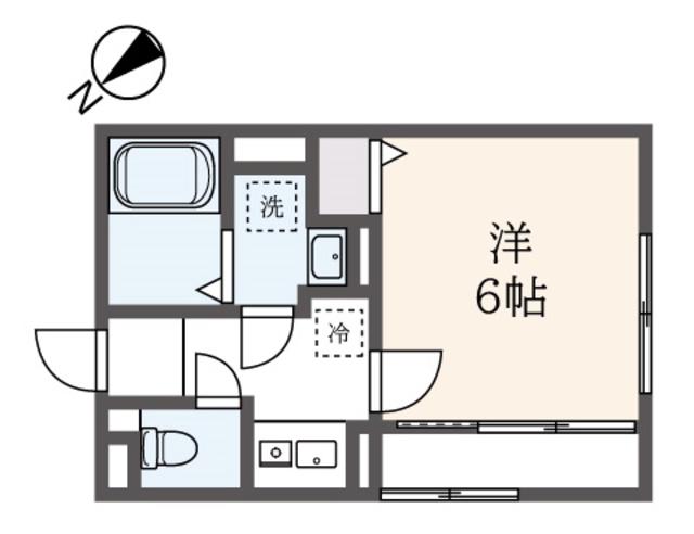 CASA FIORE(1K/1階)の間取り写真