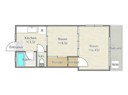 石川マンション(1K/3階)の間取り写真