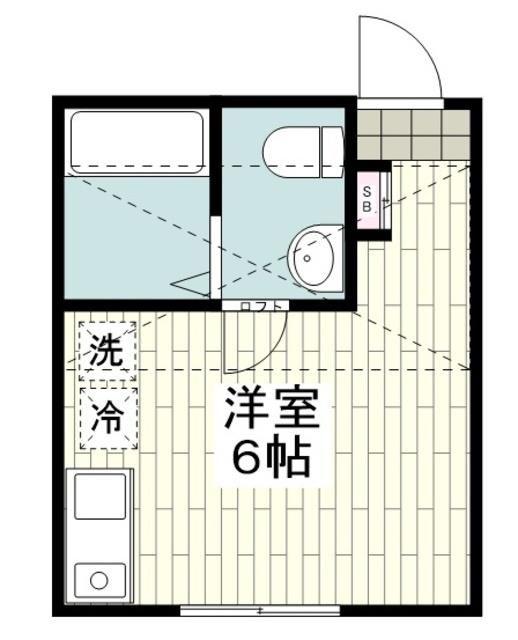 ラシエル(ワンルーム/2階)の間取り写真
