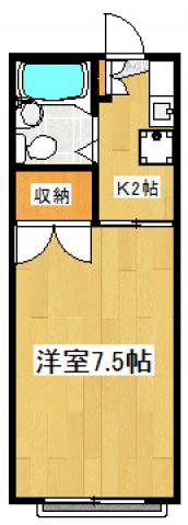 第一コーポ市瀬(1K/2階)の間取り写真