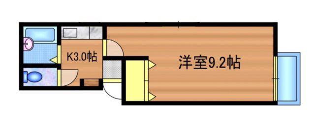 ラベッラカーサ(1K/1階)の間取り写真
