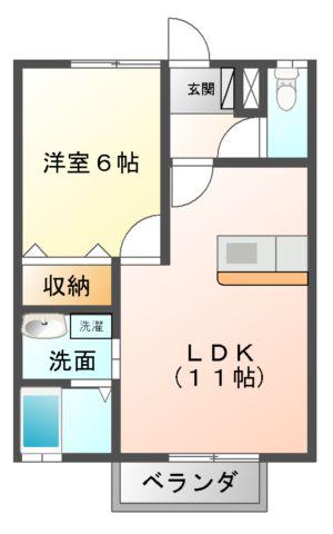 モナリエ城下(1LDK/2階)の間取り写真