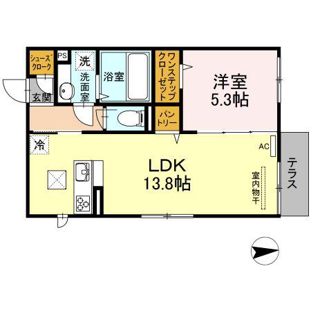 ソフィアIII読売ランド(1LDK/1階)の間取り写真