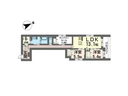 スプリング クレスト(2SLDK/2階)の間取り写真