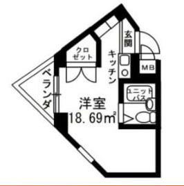 エルベ守口(ワンルーム/2階)の間取り写真