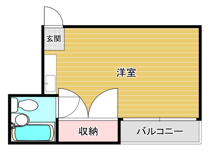 クロワートハイツ(ワンルーム/1階)の間取り写真